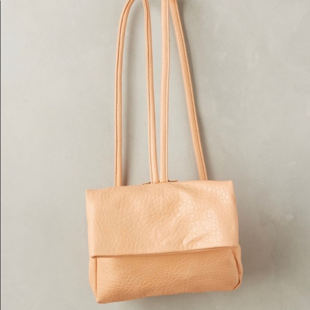 Anthropologie peach/nude backpack purse